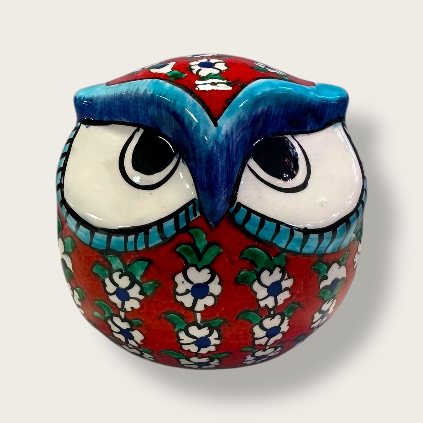 Hand-Painted Ceramic Owl 01 – Traditional Anatolian Motifs