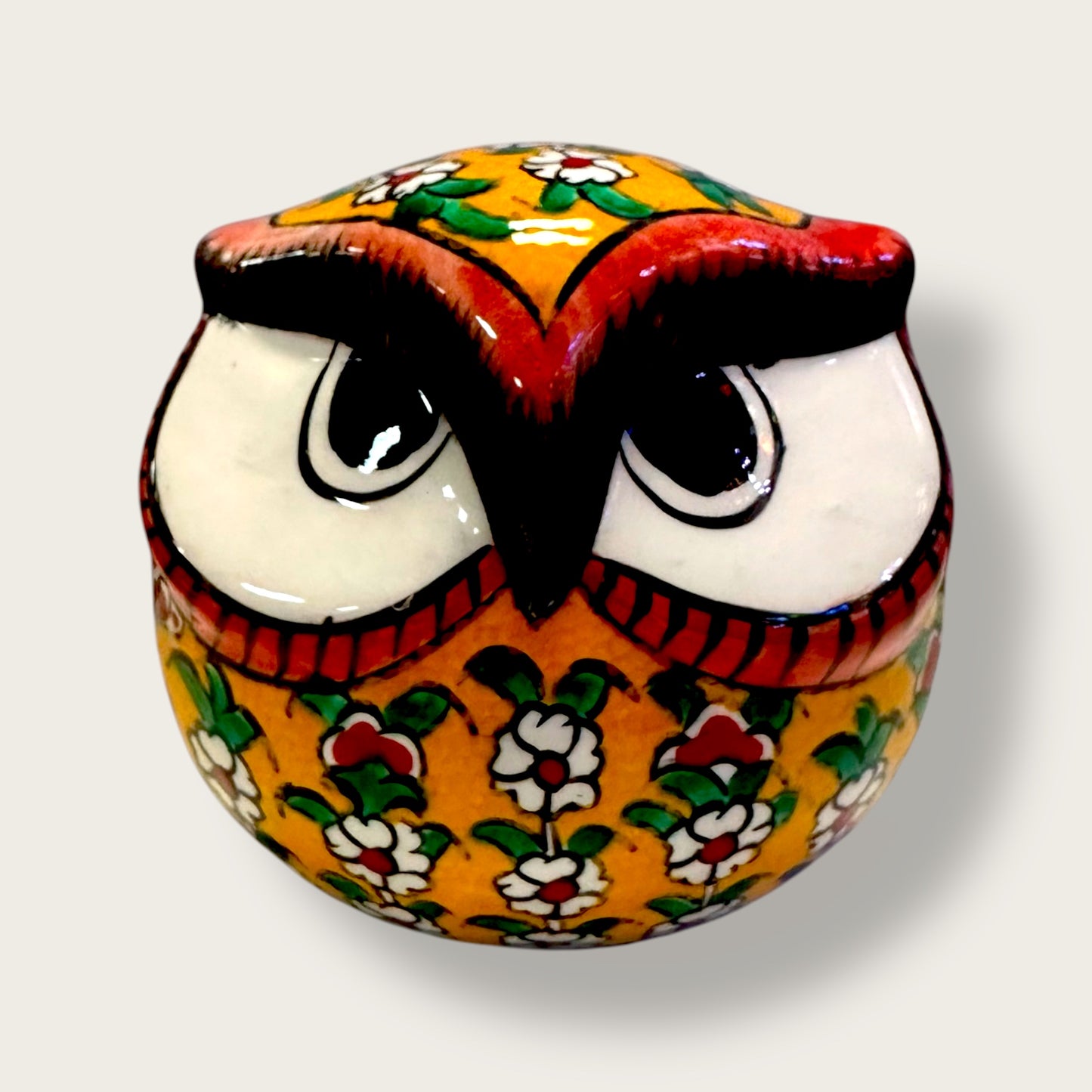 Hand-Painted Ceramic Owl 01 – Traditional Anatolian Motifs