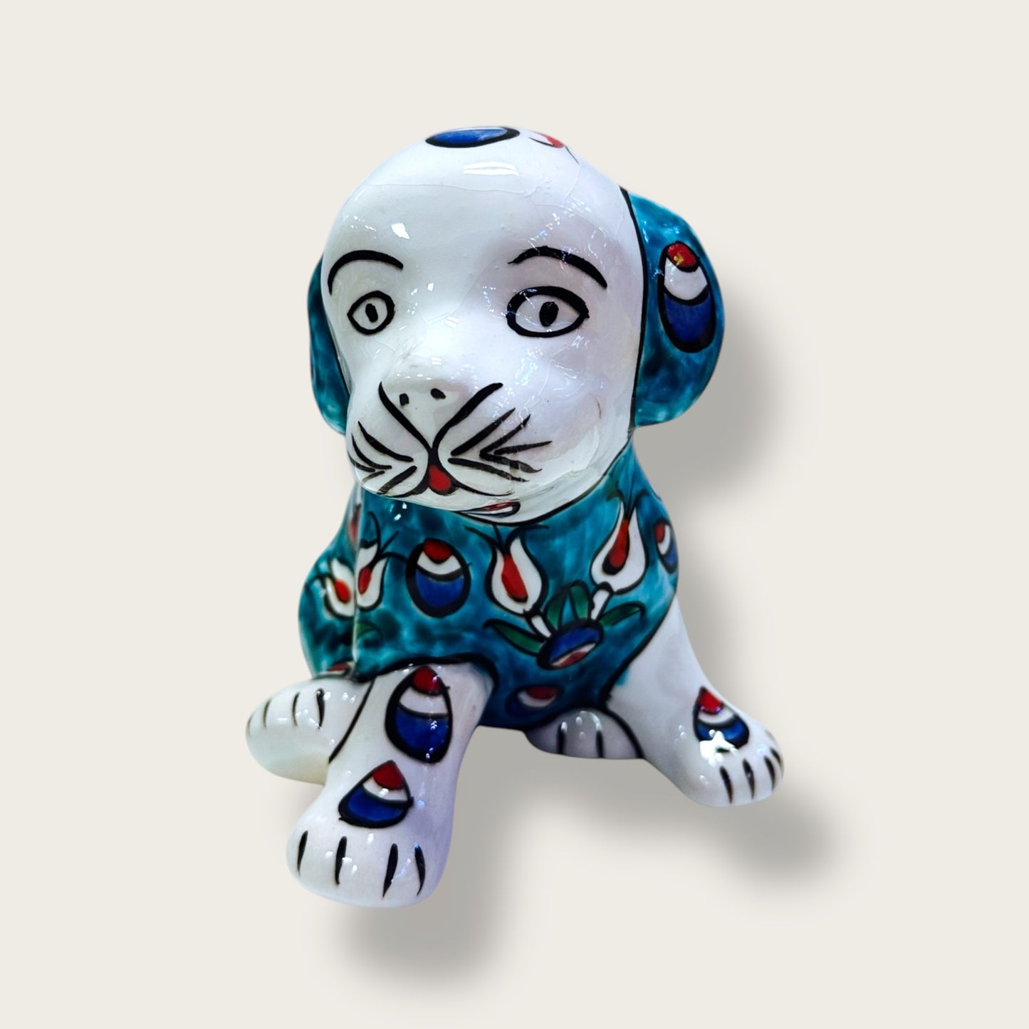 Hand-Painted Ceramic Dog Figurines 02 – Traditional Turkish & Ottoman-Inspired Designs