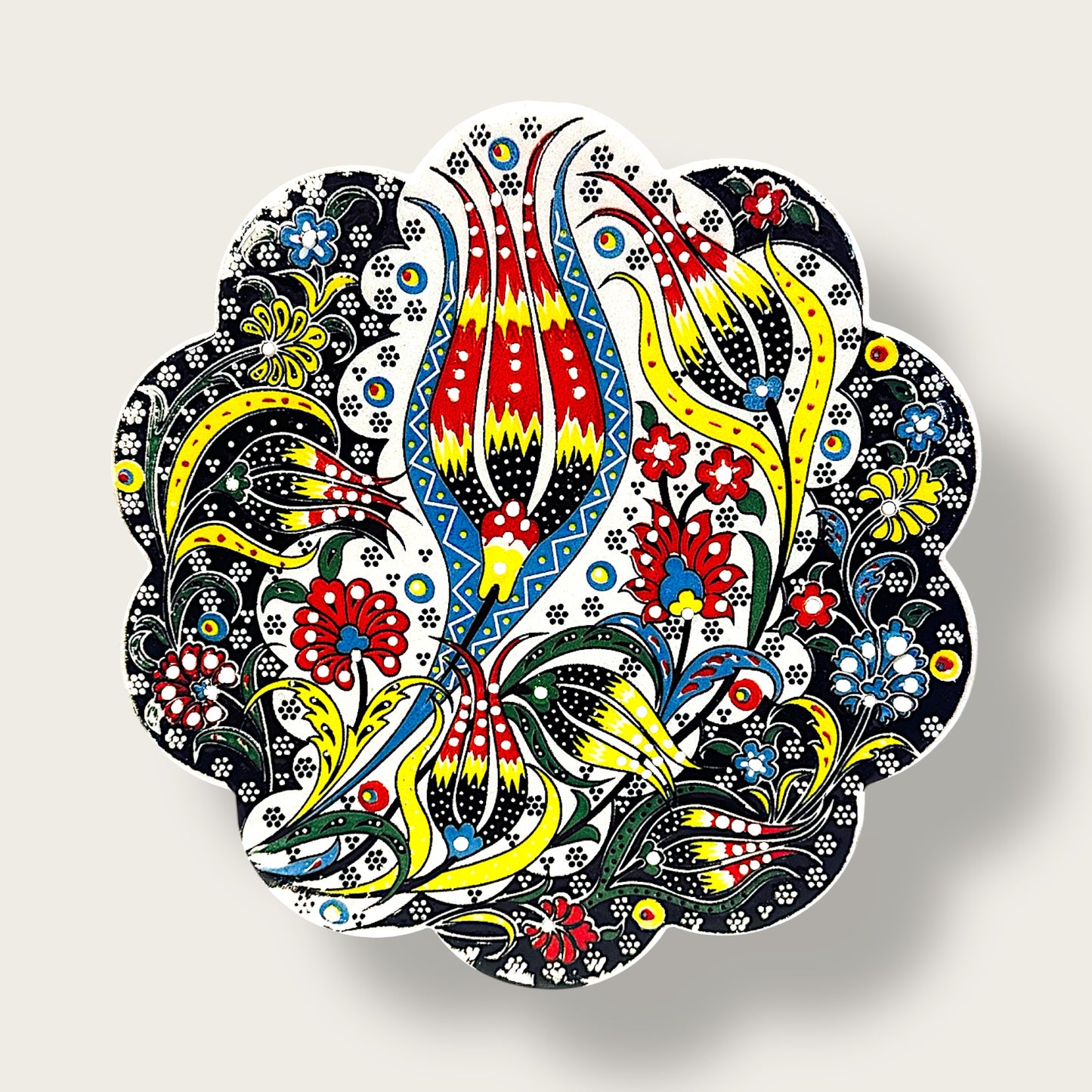 Hand-Painted Ceramic Trivet 17 – Artisan Heat-Resistant Table Protector
