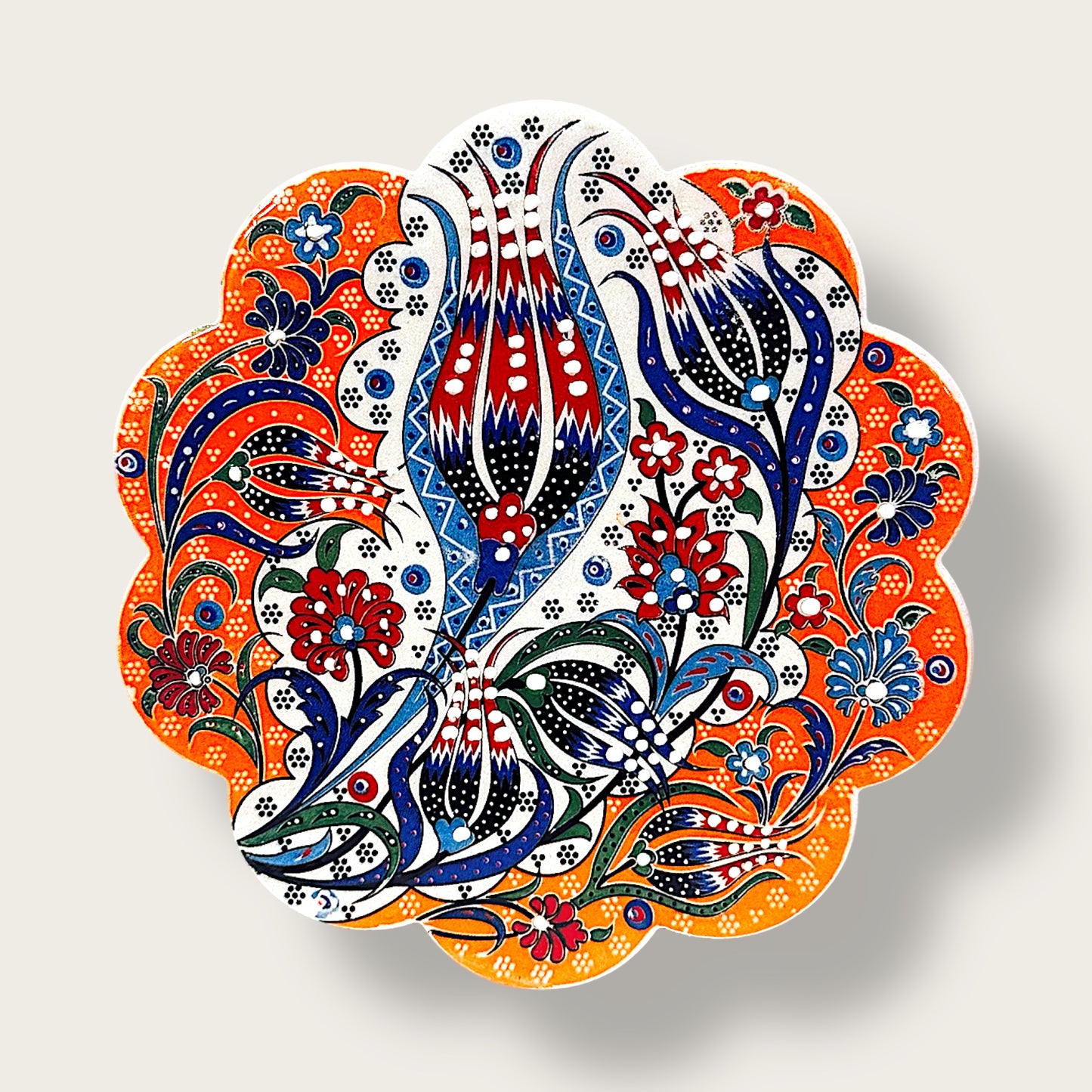 Hand-Painted Ceramic Trivet 17 – Artisan Heat-Resistant Table Protector
