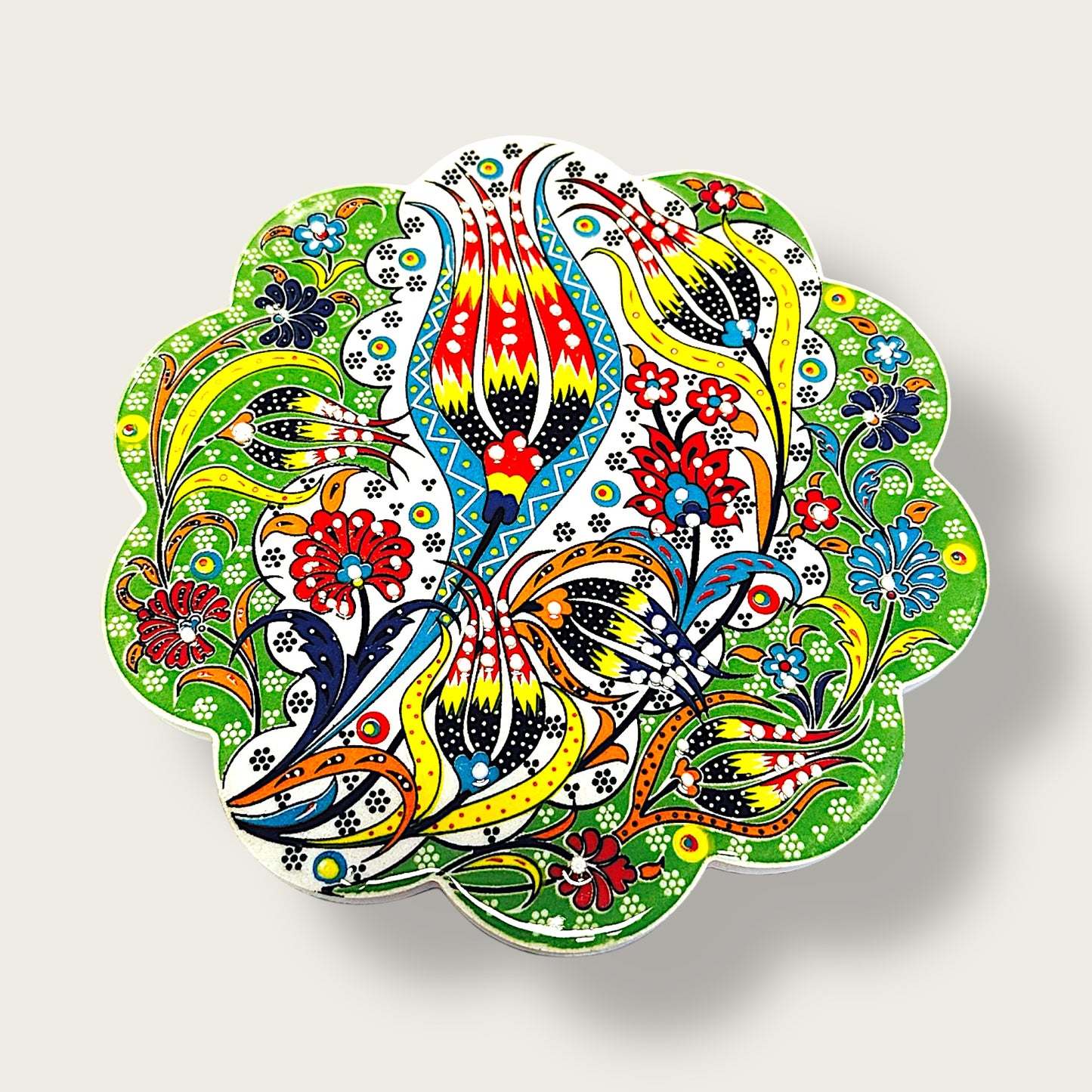 Hand-Painted Ceramic Trivet 17 – Artisan Heat-Resistant Table Protector