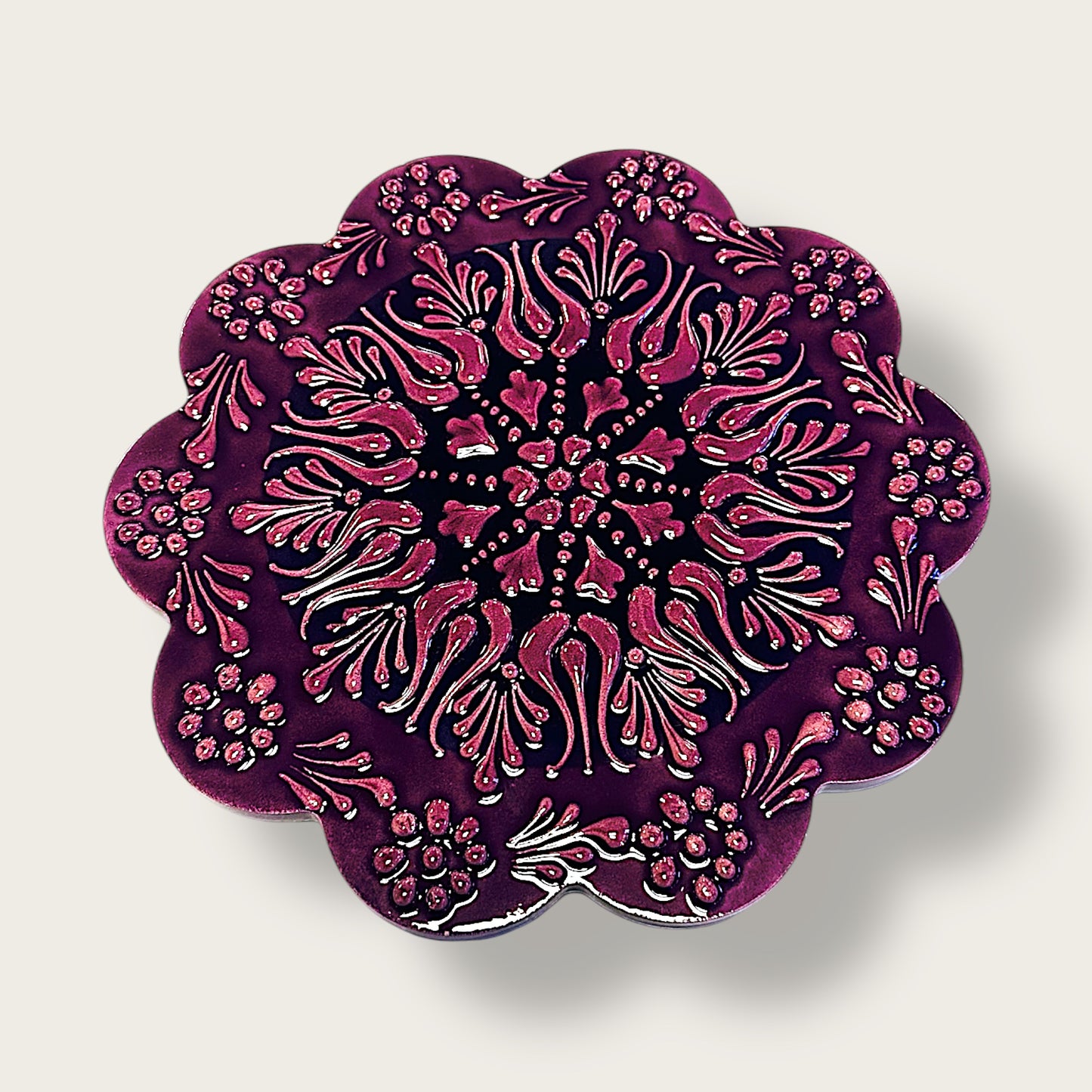 Hand-Painted Ceramic Trivet 13 – Artisan Heat-Resistant Table Protector