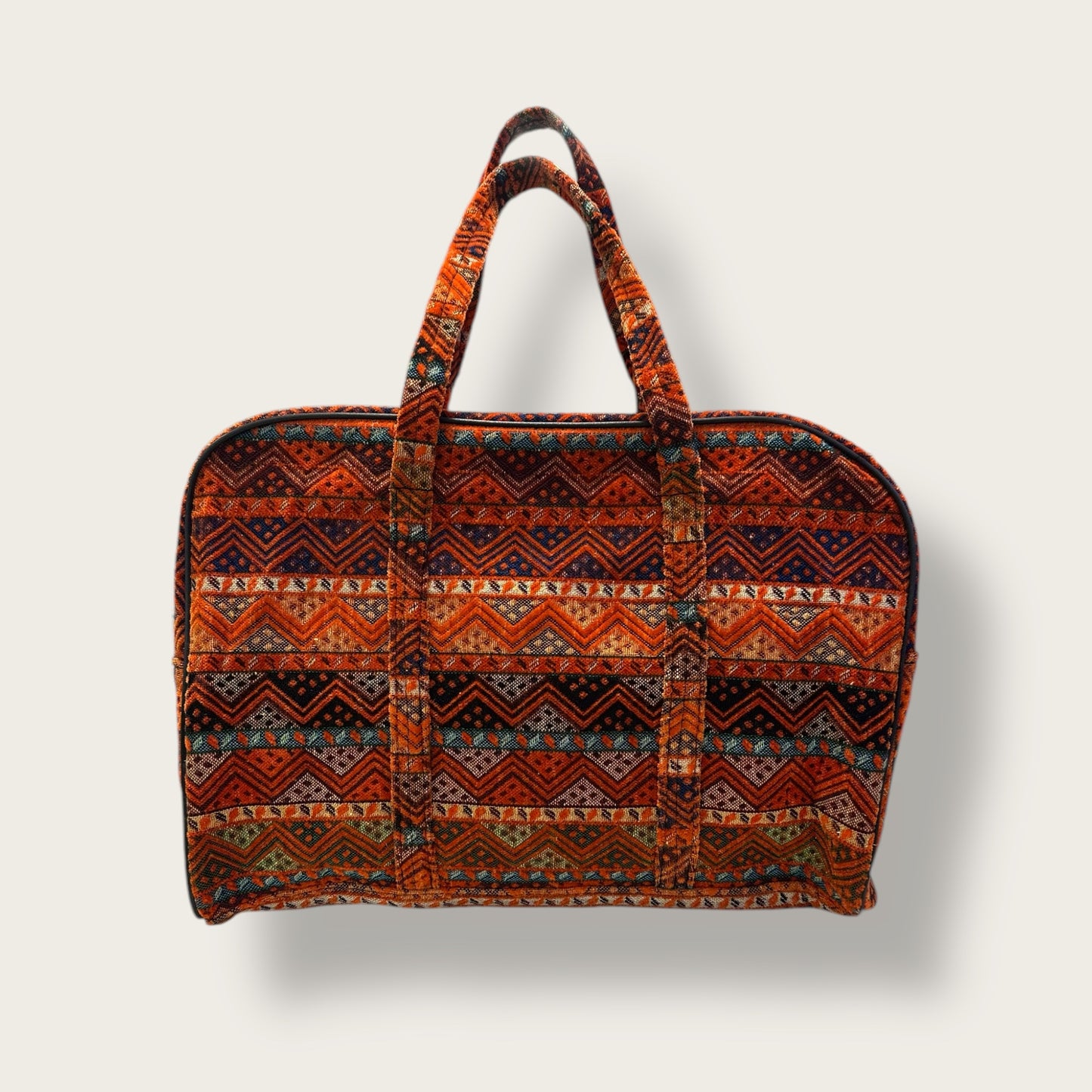 Handwoven Travel Bag – Ethnic Patterned Fabric with Spacious Design