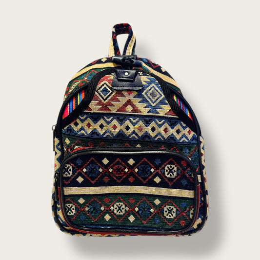 Handwoven Ethnic Backpack – Durable Fabric with Spacious Compartments