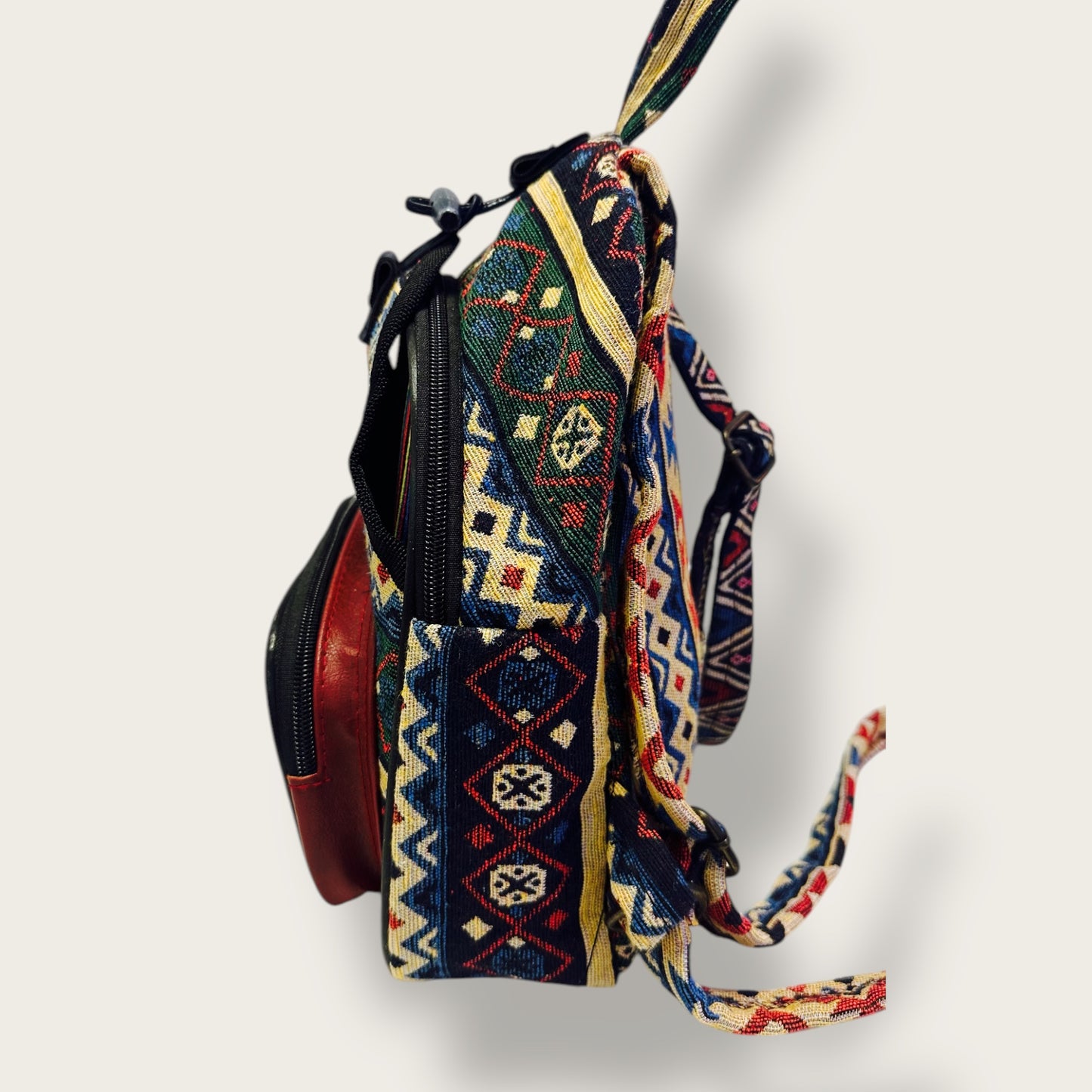 Handwoven Ethnic Backpack – Durable Fabric with Spacious Compartments