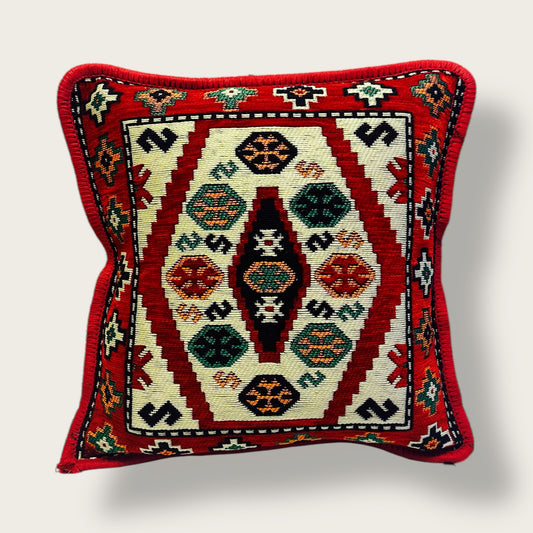 Handwoven Ethnic Throw Pillow – Traditional Kilim-Inspired Design