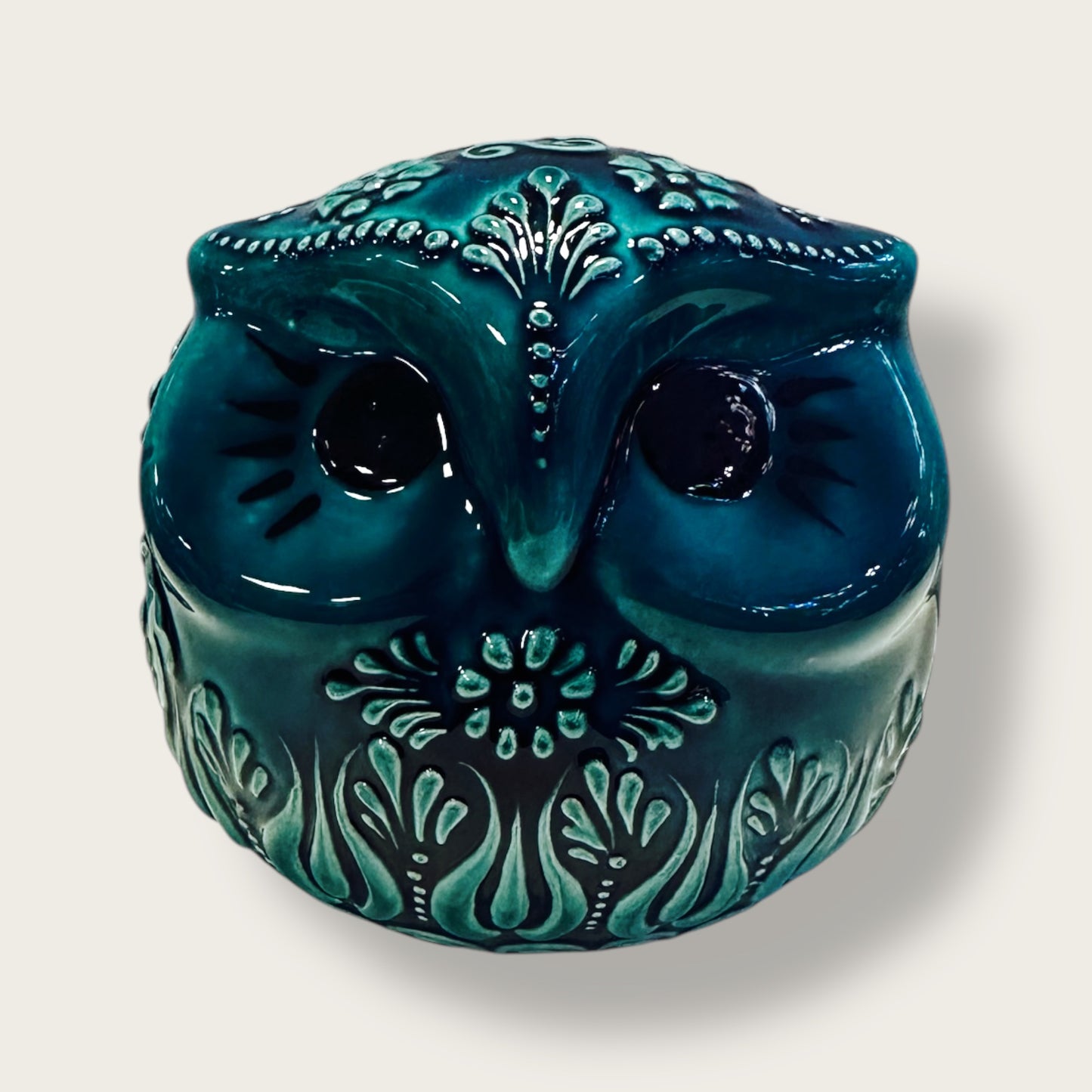 Hand-Painted Ceramic Owl 07 – Traditional Anatolian Motifs