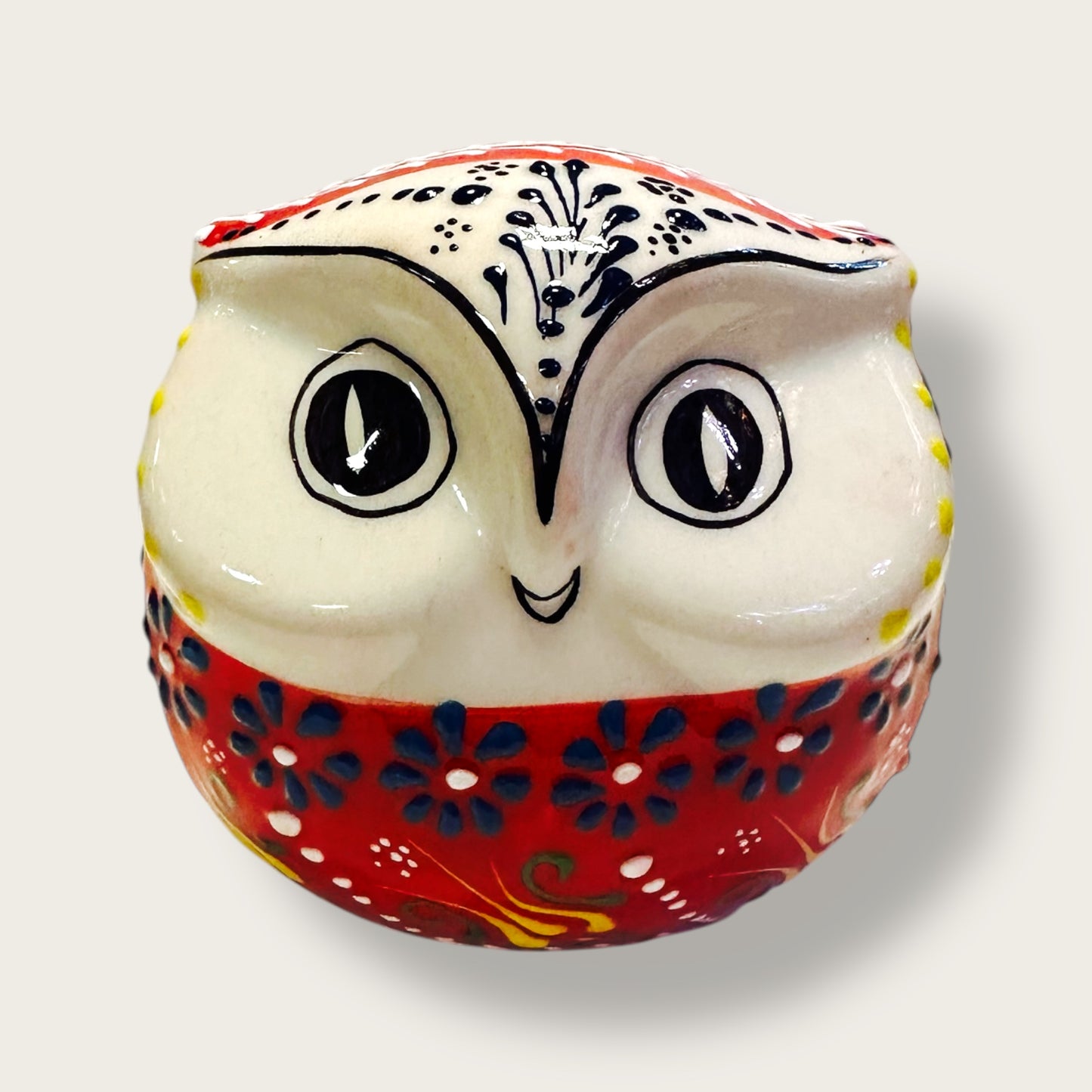 Hand-Painted Ceramic Owl 03 – Traditional Anatolian Motifs