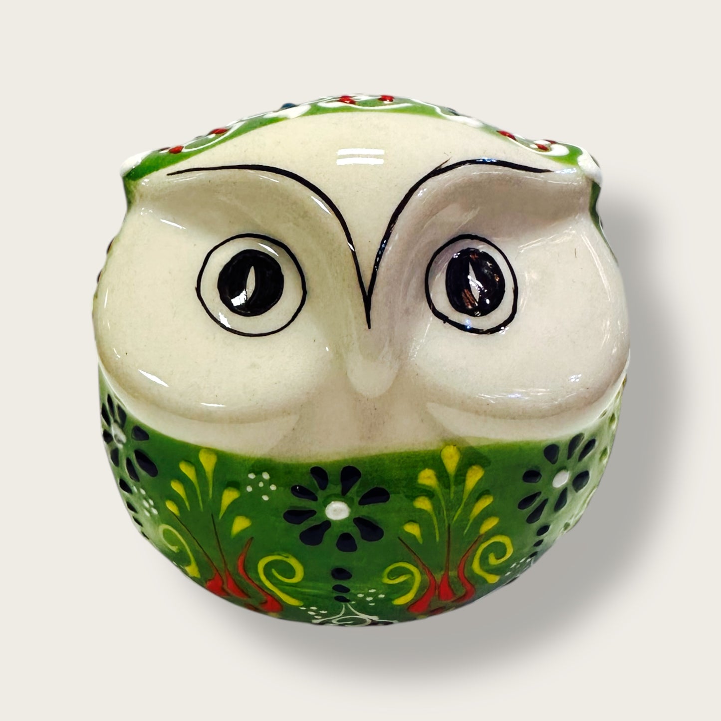 Hand-Painted Ceramic Owl 03 – Traditional Anatolian Motifs