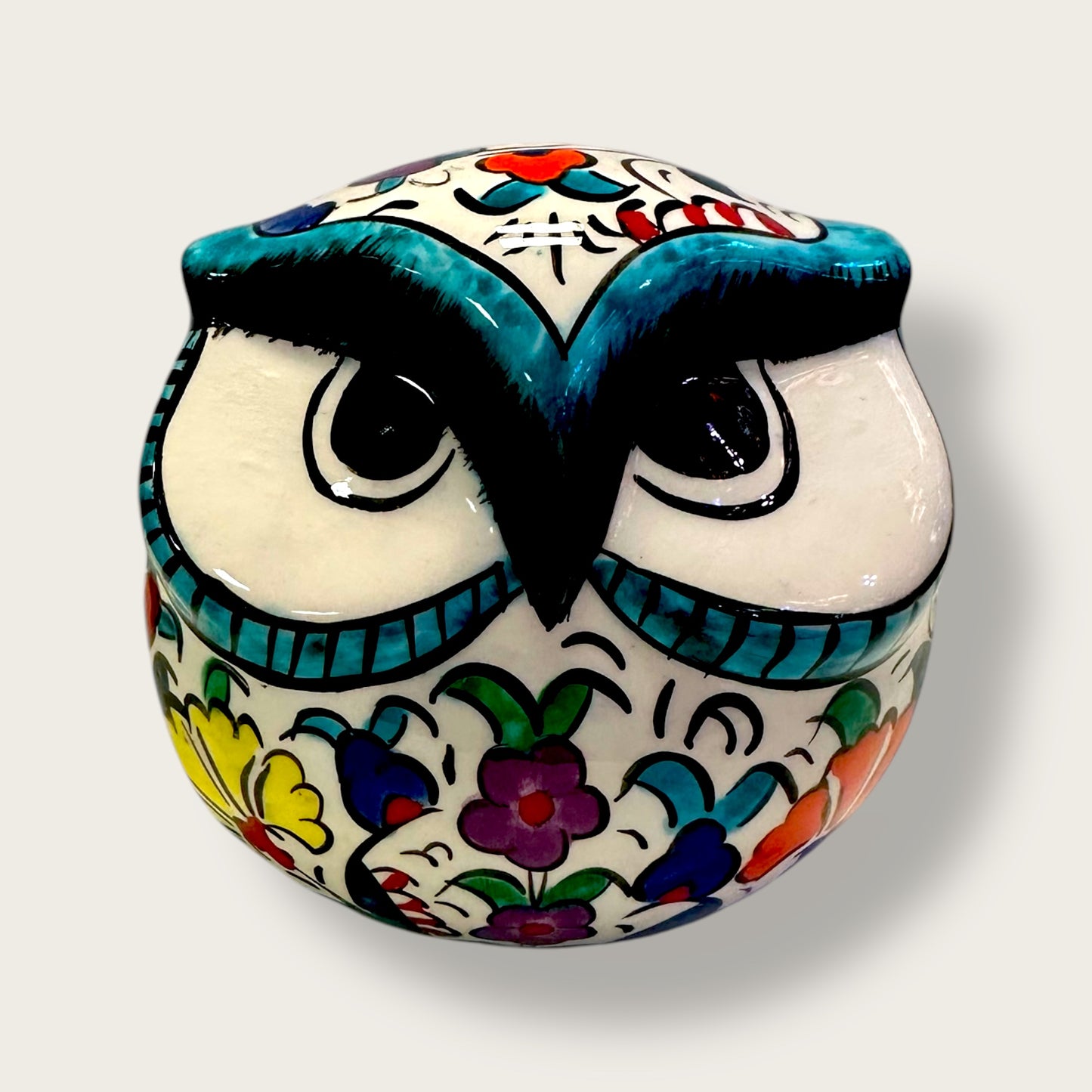 Hand-Painted Ceramic Owl 02 – Traditional Anatolian Motifs