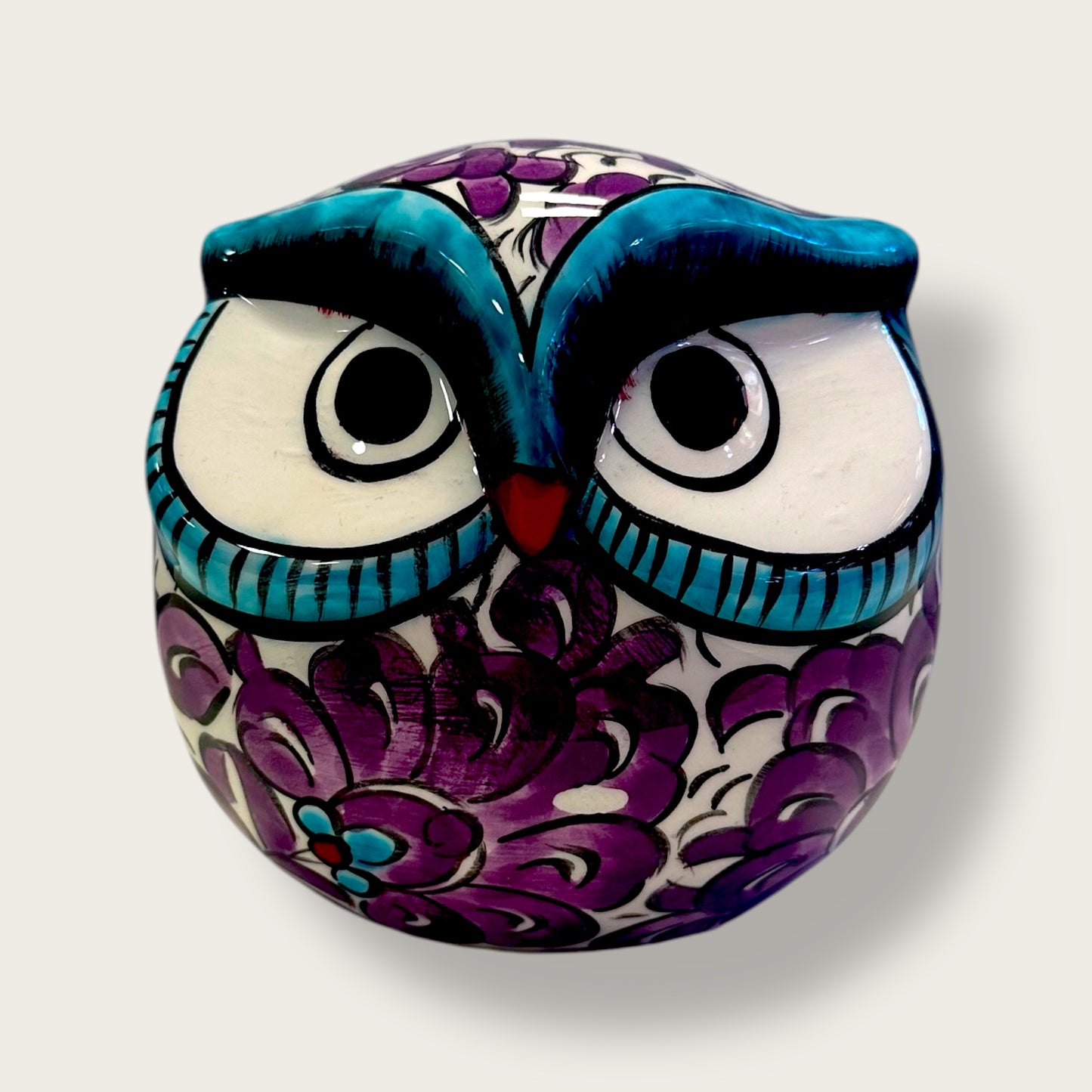 Hand-Painted Ceramic Owl 05 – Traditional Anatolian Motifs