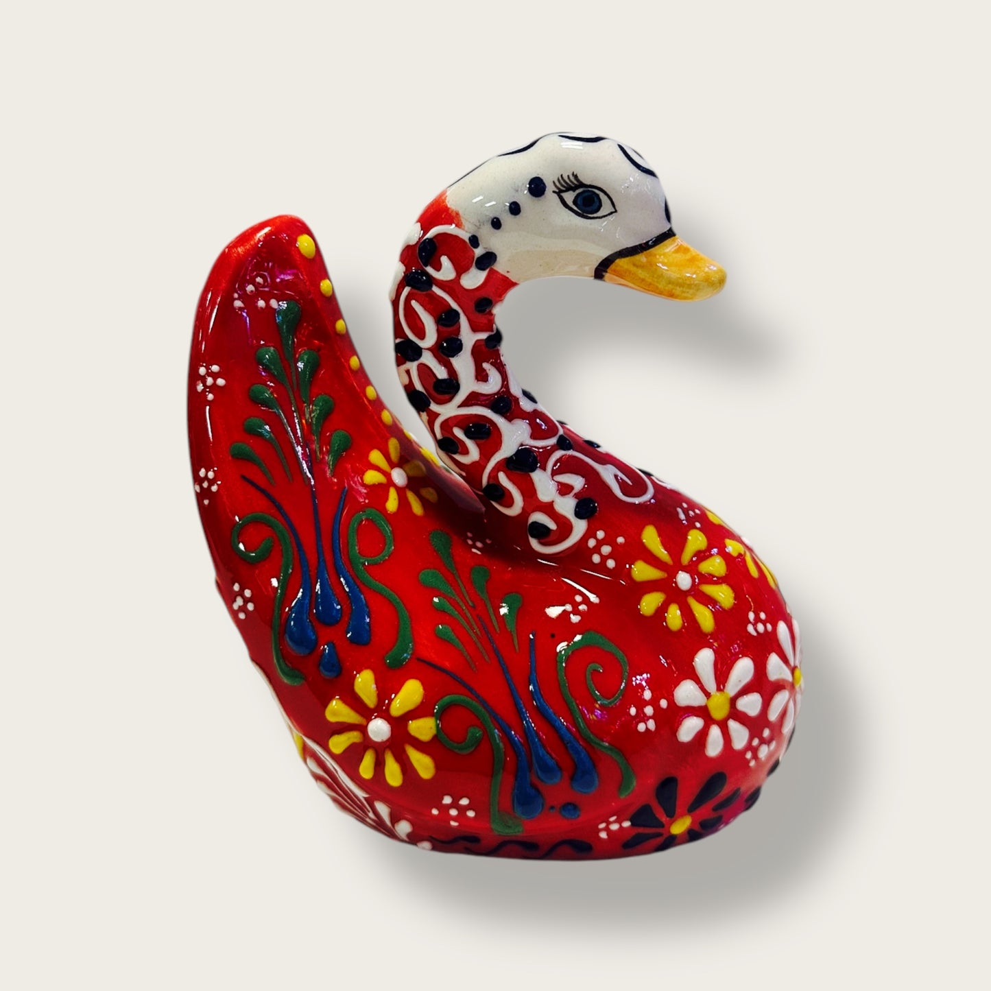 Hand-Painted Ceramic Swan Figurines 10 – Traditional Turkish & Ottoman-Inspired Designs