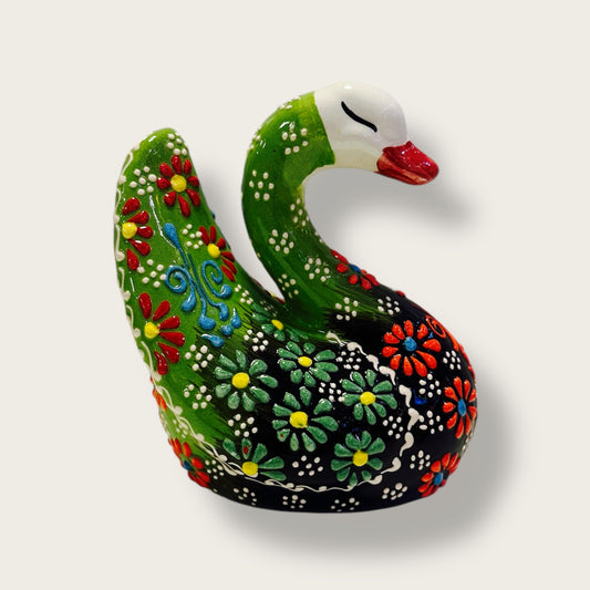 Hand-Painted Ceramic Swan Figurines 04 – Traditional Turkish & Ottoman-Inspired Designs