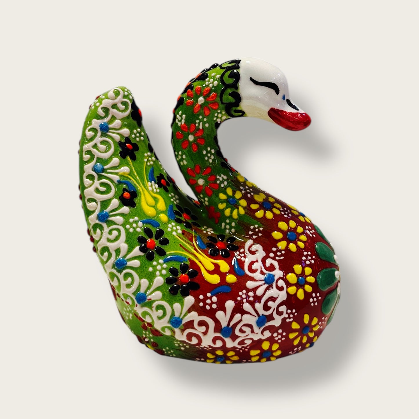 Hand-Painted Ceramic Swan Figurines 03 – Traditional Turkish & Ottoman-Inspired Designs