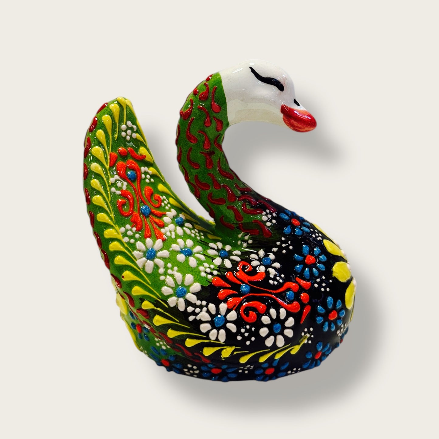 Hand-Painted Ceramic Swan Figurines 02 – Traditional Turkish & Ottoman-Inspired Designs