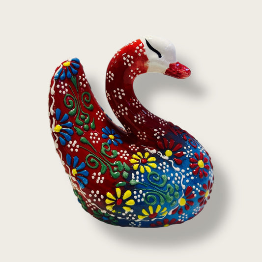 Hand-Painted Ceramic Swan Figurines 01 – Traditional Turkish & Ottoman-Inspired Designs