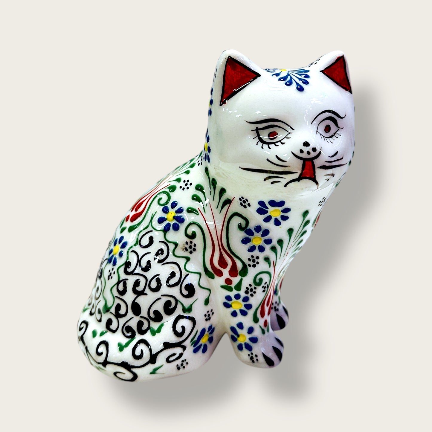 Hand-Painted Ceramic Cat Figurines 02 – Traditional Turkish & Ottoman-Inspired Designs