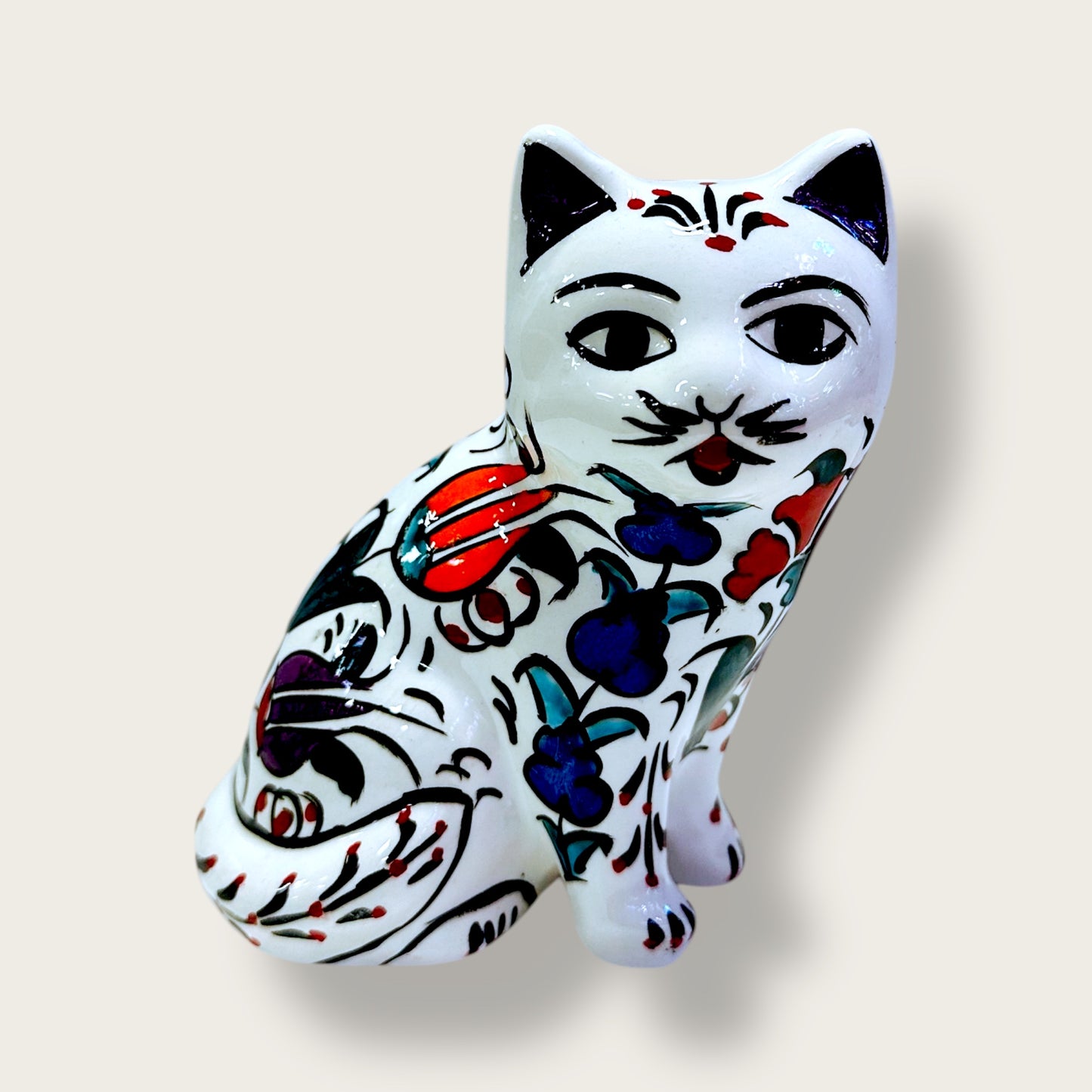 Hand-Painted Ceramic Cat Figurines 02 – Traditional Turkish & Ottoman-Inspired Designs