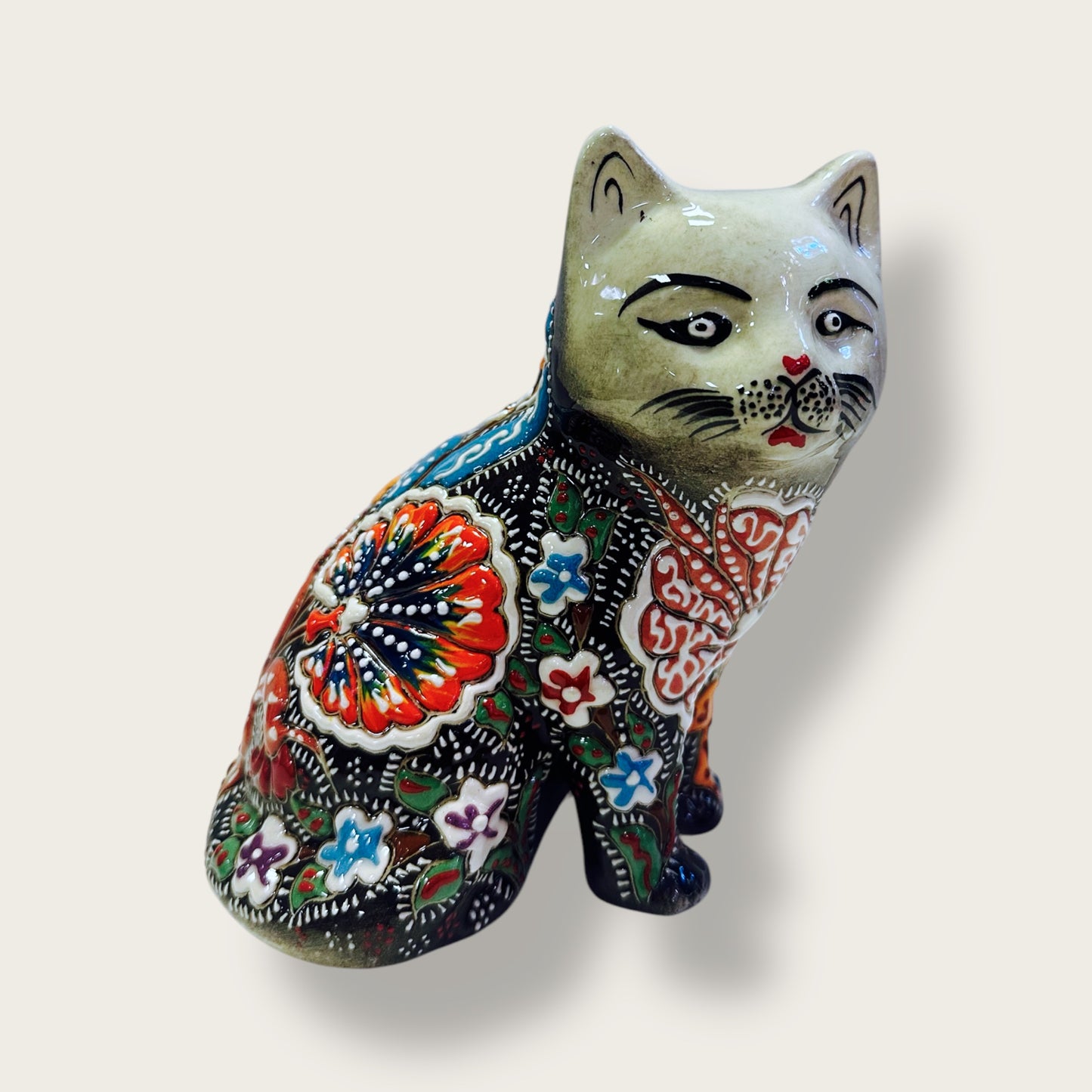 Hand-Painted Ceramic Cat Figurines 02 – Traditional Turkish & Ottoman-Inspired Designs