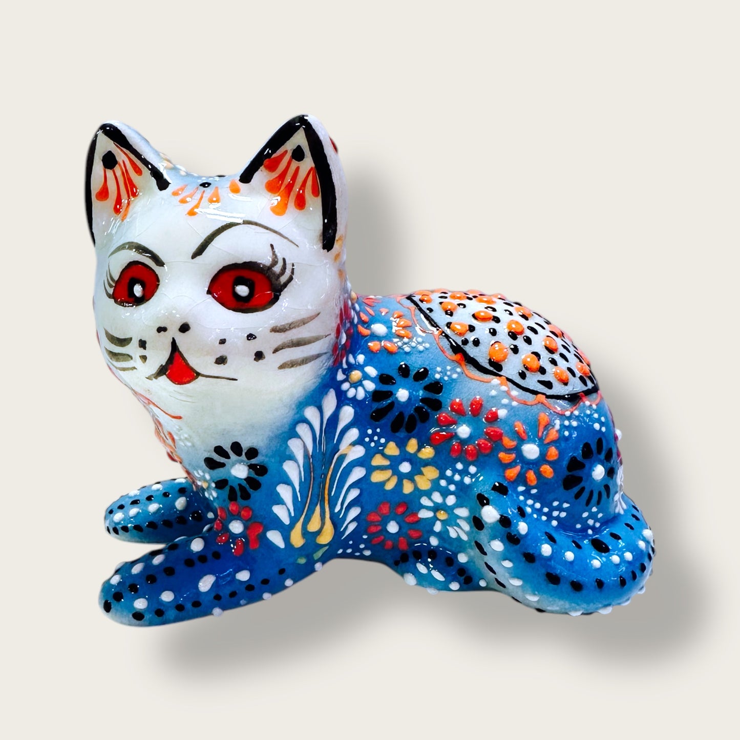 Hand-Painted Ceramic Cat Figurines 01 – Traditional Turkish & Ottoman-Inspired Designs