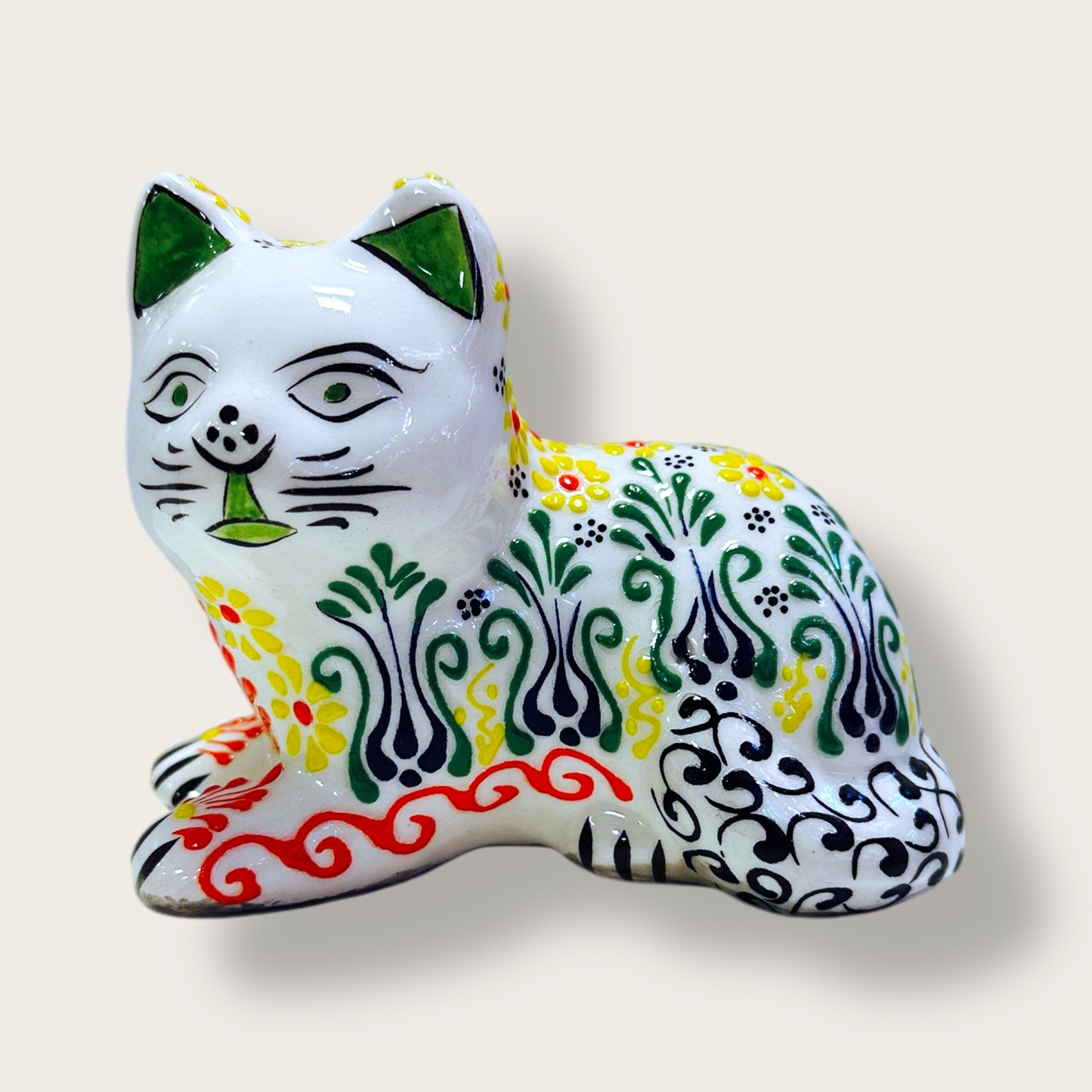 Hand-Painted Ceramic Cat Figurines 01 – Traditional Turkish & Ottoman-Inspired Designs