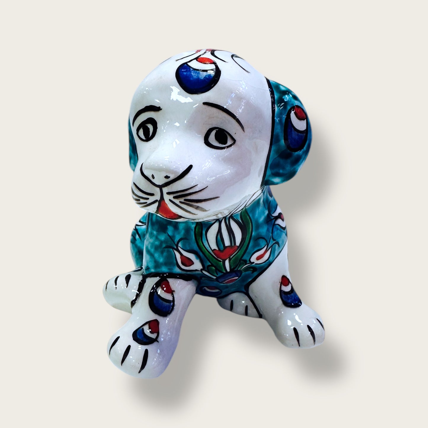 Hand-Painted Ceramic Dog Figurines 02 – Traditional Turkish & Ottoman-Inspired Designs