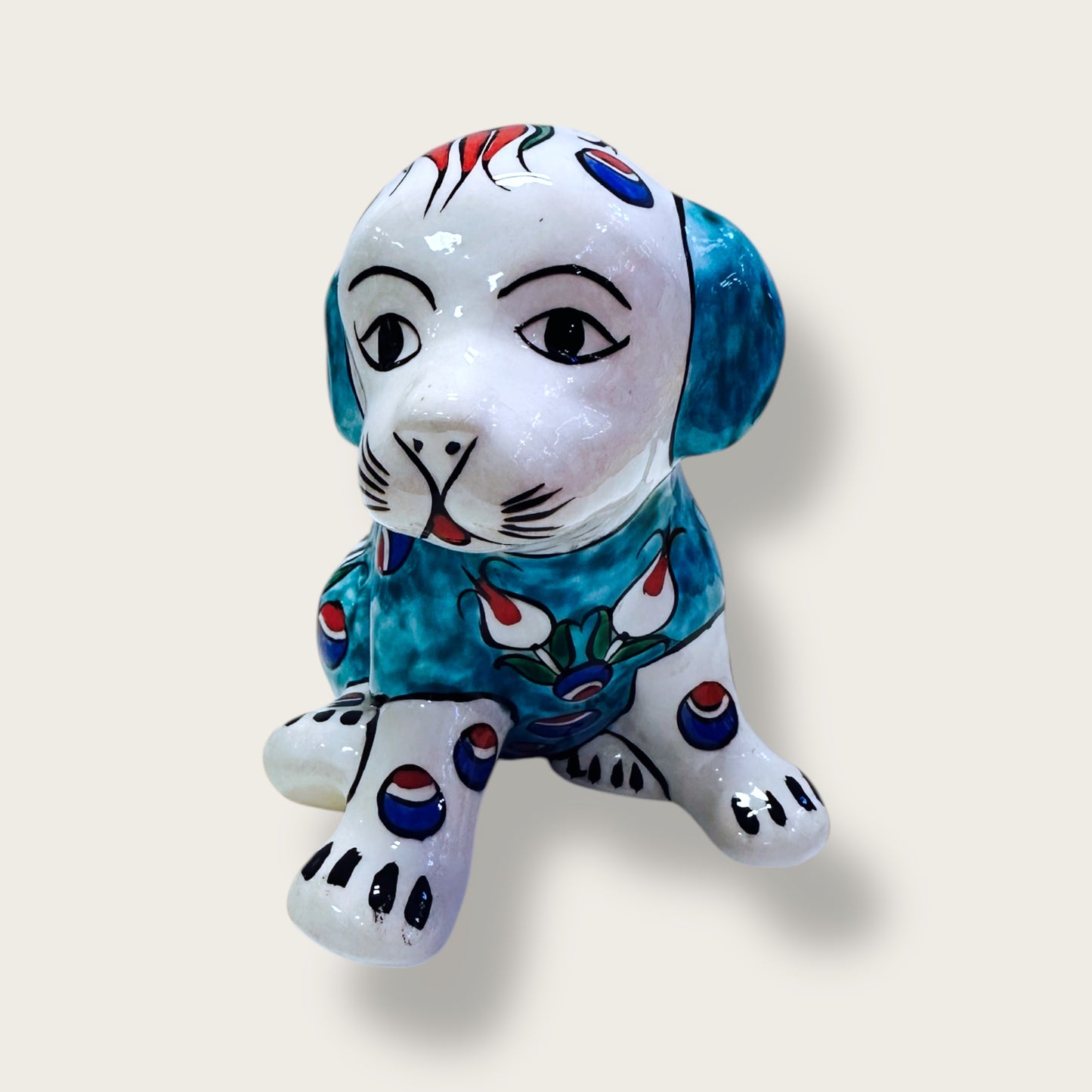 Hand-Painted Ceramic Dog Figurines 02 – Traditional Turkish & Ottoman-Inspired Designs