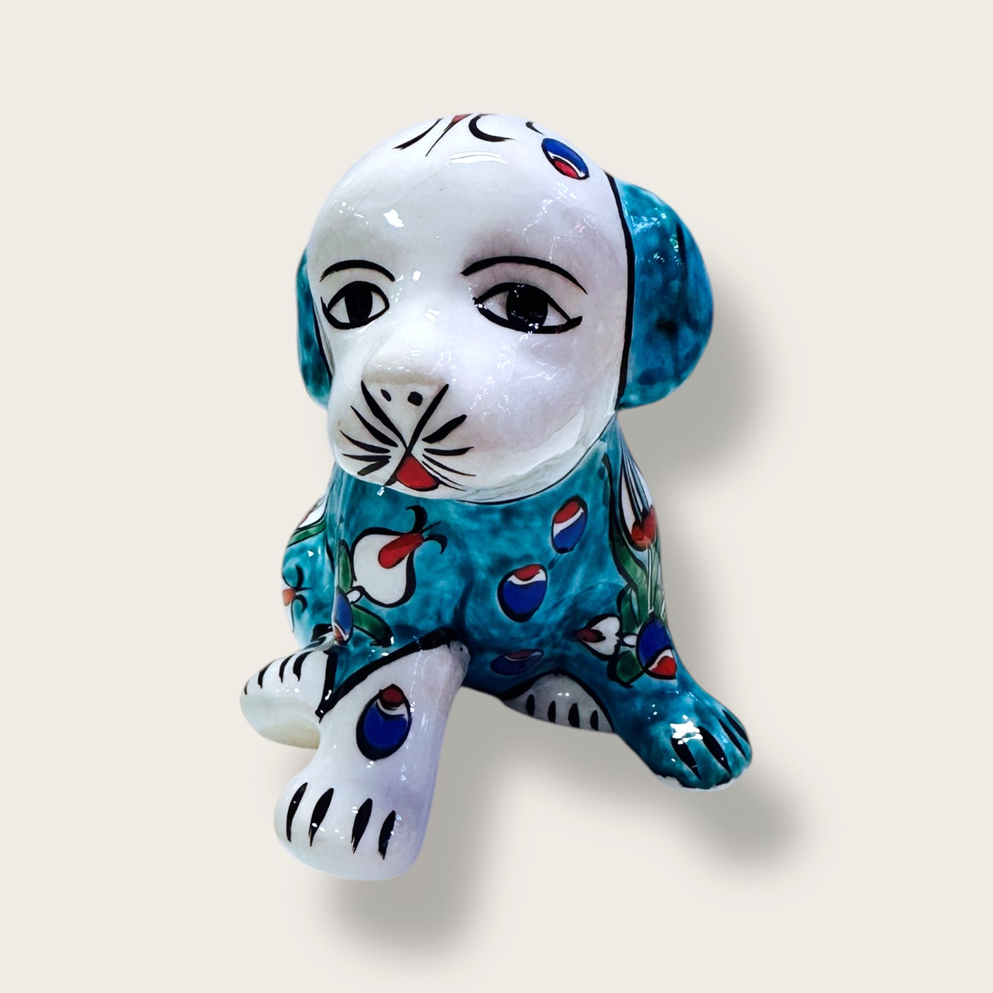 Hand-Painted Ceramic Dog Figurines 02 – Traditional Turkish & Ottoman-Inspired Designs