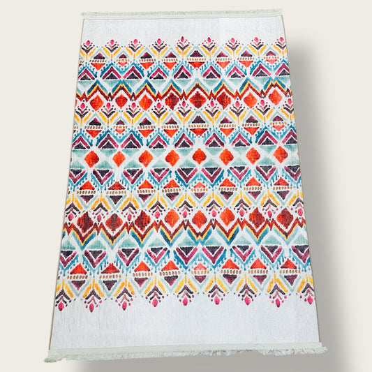 Bohemian Style Printed Rug – Vibrant Geometric Ethnic Patterns