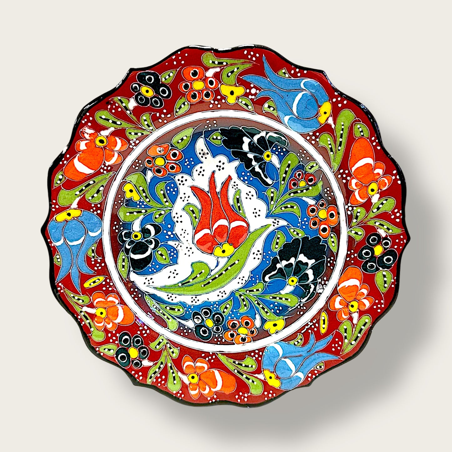 Hand-Painted Decorative Plate Small 09 – Artisan Ceramic Wall & Table Display