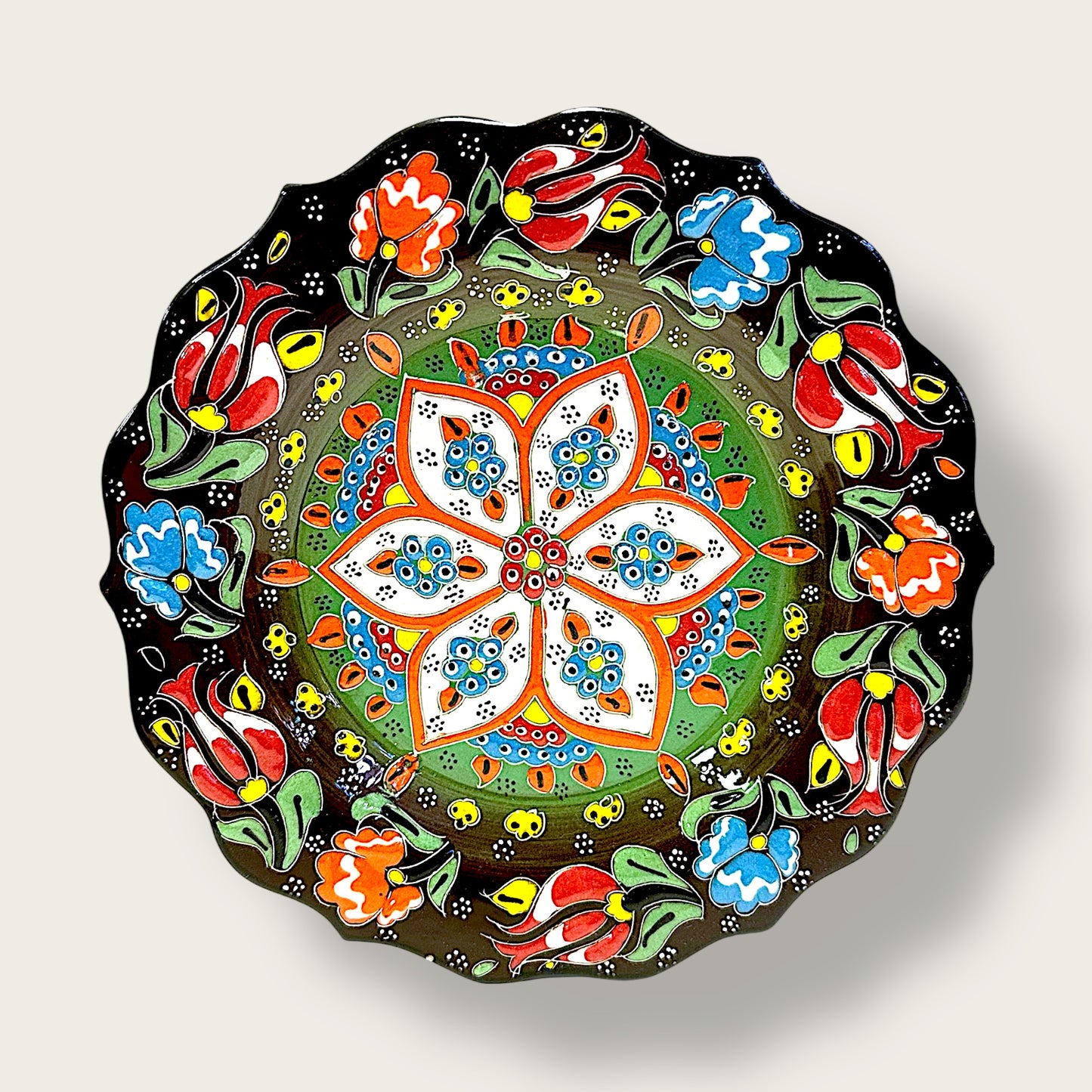 Hand-Painted Decorative Plate Small 02 – Artisan Ceramic Wall & Table Display