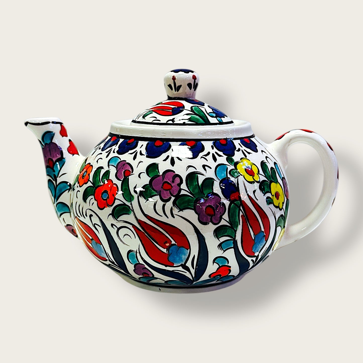 Hand-Painted Ceramic Large Teapot 07 – Artisan Decorative & Functional Teaware