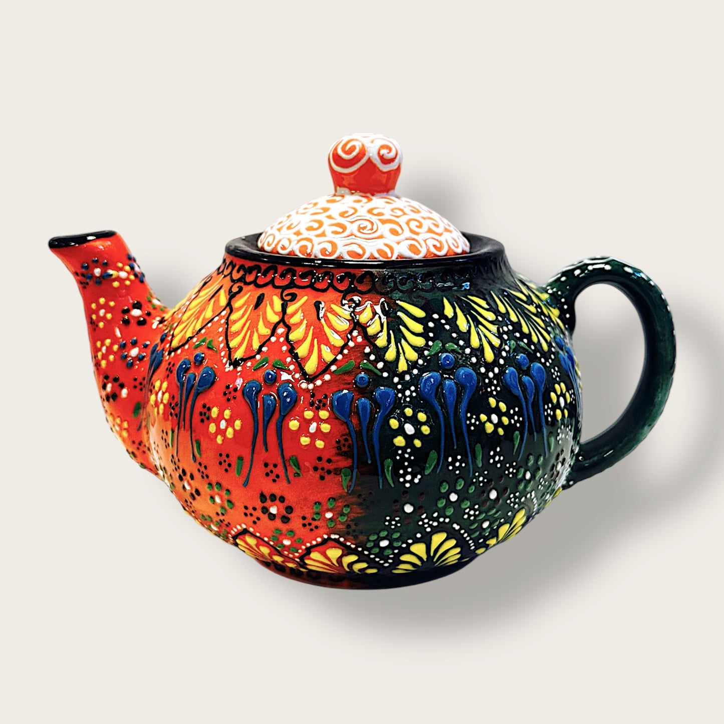 Hand-Painted Ceramic Large Teapot 05 – Artisan Decorative & Functional Teaware