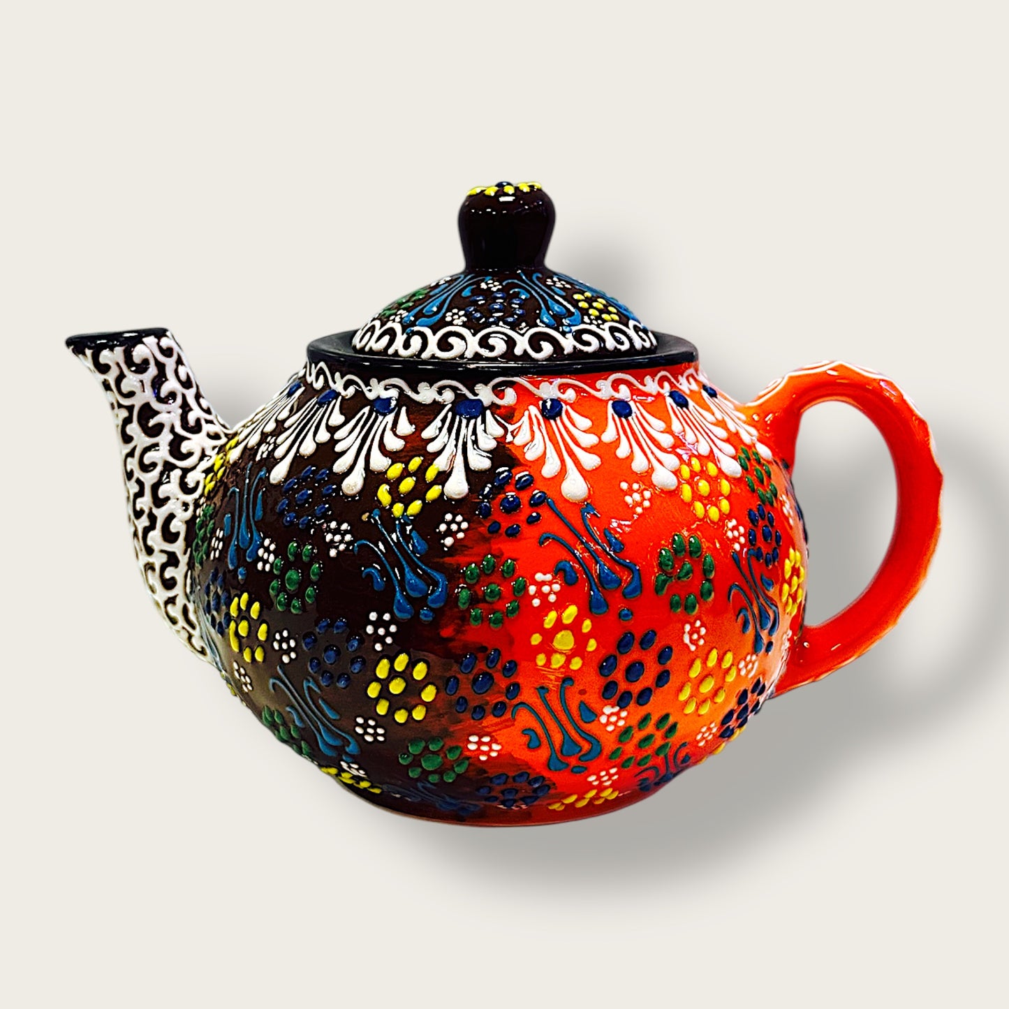 Hand-Painted Ceramic Large Teapot 09 – Artisan Decorative & Functional Teaware