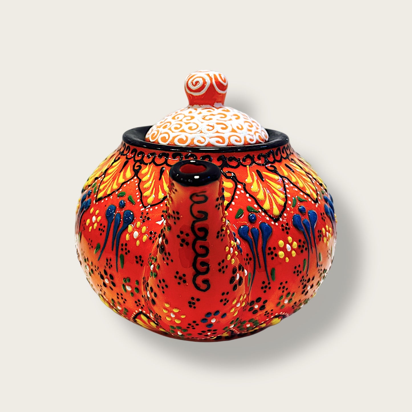 Hand-Painted Ceramic Large Teapot 05 – Artisan Decorative & Functional Teaware