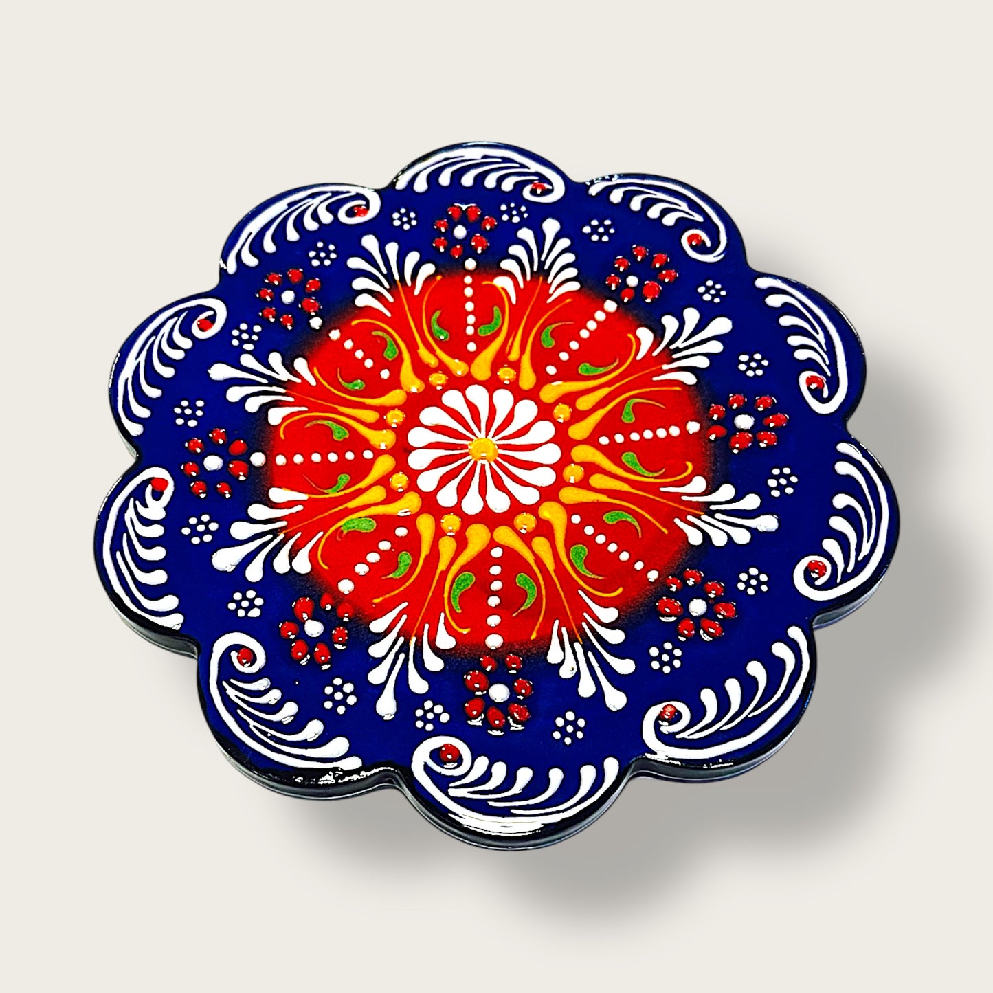 Hand-Painted Ceramic Trivet 11 – Artisan Heat-Resistant Table Protector