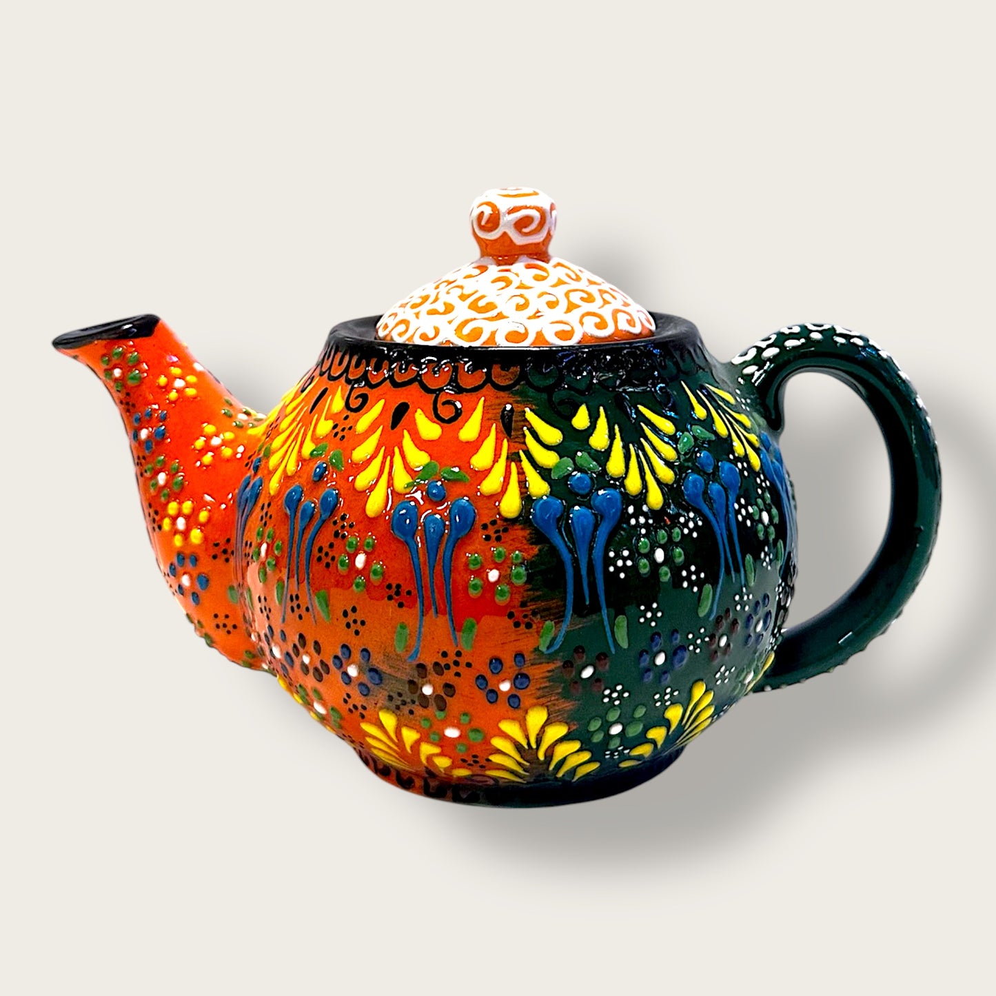 Hand-Painted Ceramic Small Teapot 07 – Artisan Decorative & Functional Teaware