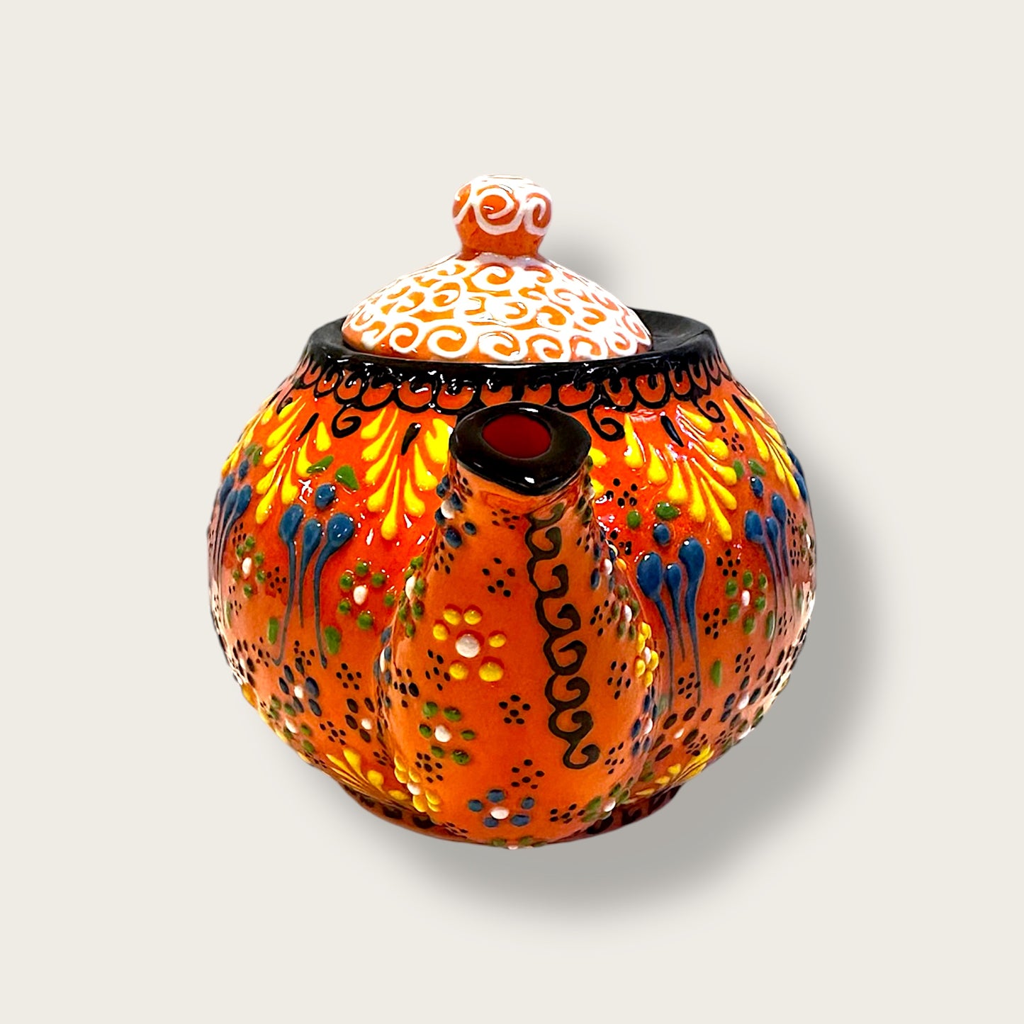 Hand-Painted Ceramic Small Teapot 07 – Artisan Decorative & Functional Teaware