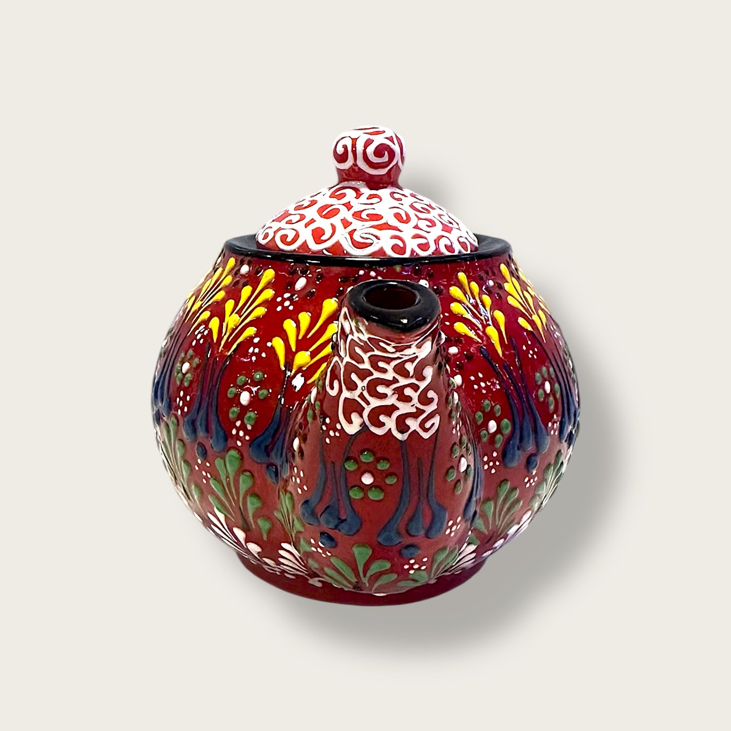 Hand-Painted Ceramic Small Teapot 08 – Artisan Decorative & Functional Teaware